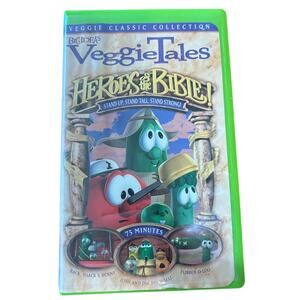 Veggie Tales Heroes of the Bible green VHS tape